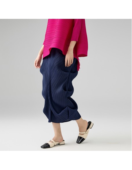 Temperament Elegant Niche Design Pleated A-line Dress Irregular Lined Dresses