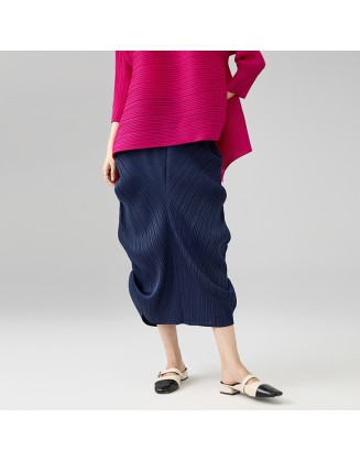 Temperament Elegant Niche Design Pleated A-line Dress Irregular Lined Dresses