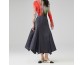 Temperament irregular splicing pure colour pleated half-body skirt fashion thin A-line skirt