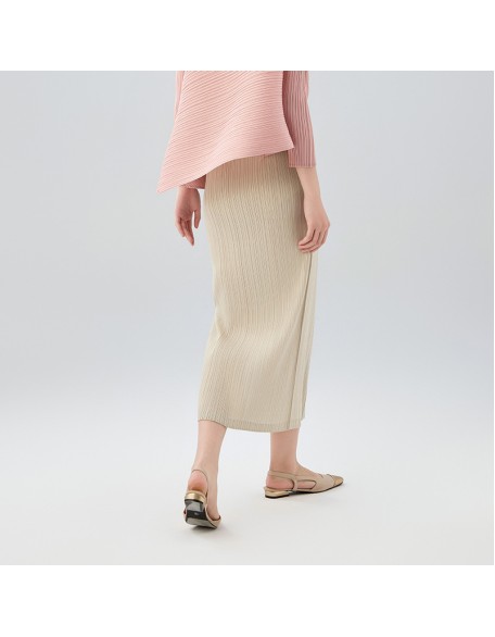 Half-body skirt pleated clothes wholesale Slim thin high waist skirt hem open temperament elegant package hip skirt