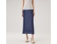 Cowboy half-body skirt fashion temperament Slim thin pleated half skirt