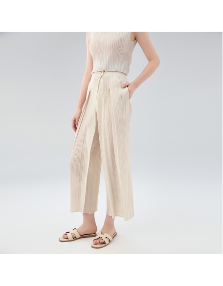 Casual Pants Premium Sense Splicing Button Design Versatile Slim Straight Trousers