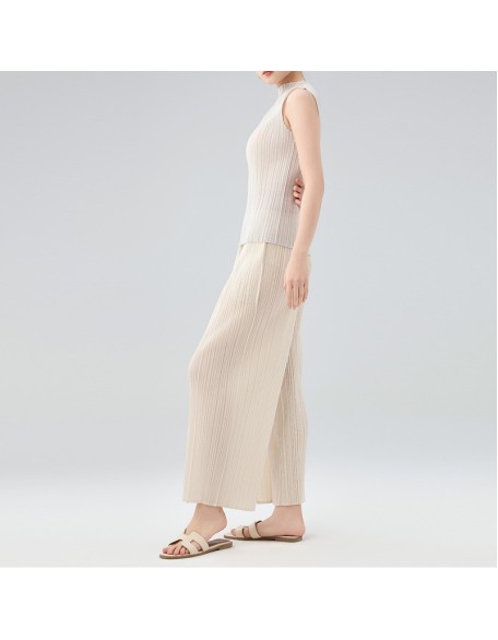 Casual Pants Premium Sense Splicing Button Design Versatile Slim Straight Trousers