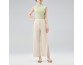 Casual Pants Temperament Mid Waist Pleated Long Spliced Straight Trousers