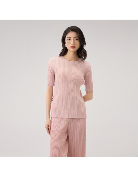 Short Sleeve Suit Solid Colour Comfortable Short Sleeve T-Shirt Fashionable Versatile Slim Straight Casual Pants