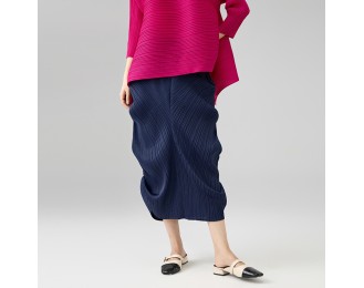 Temperament Elegant Niche Design Pleated A-line Dress Irregular Lined Dresses