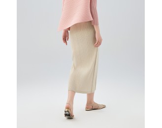 Half-body skirt pleated clothes wholesale Slim thin high waist skirt hem open temperament elegant package hip skirt