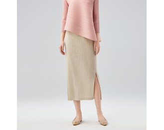 Half-body skirt pleated clothes wholesale Slim thin high waist skirt hem open temperament elegant package hip skirt